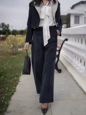 Corduroy wide-leg trouser