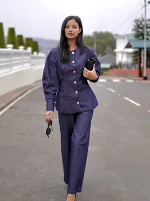 Denim wide-leg