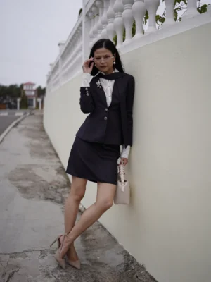 Pinstripe Power Skirt